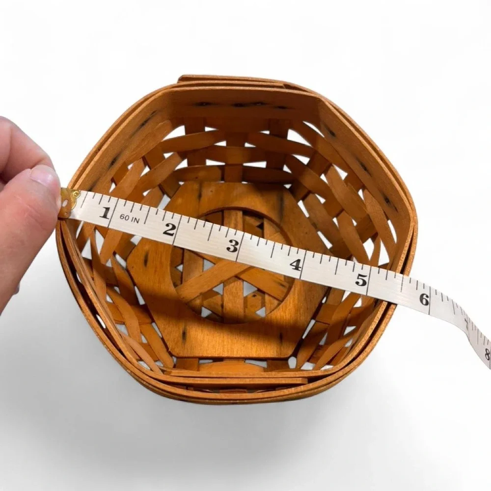 Longaberger Signed 2001 5.5 inch Hexagon Basket, Basket Only, No Liner
